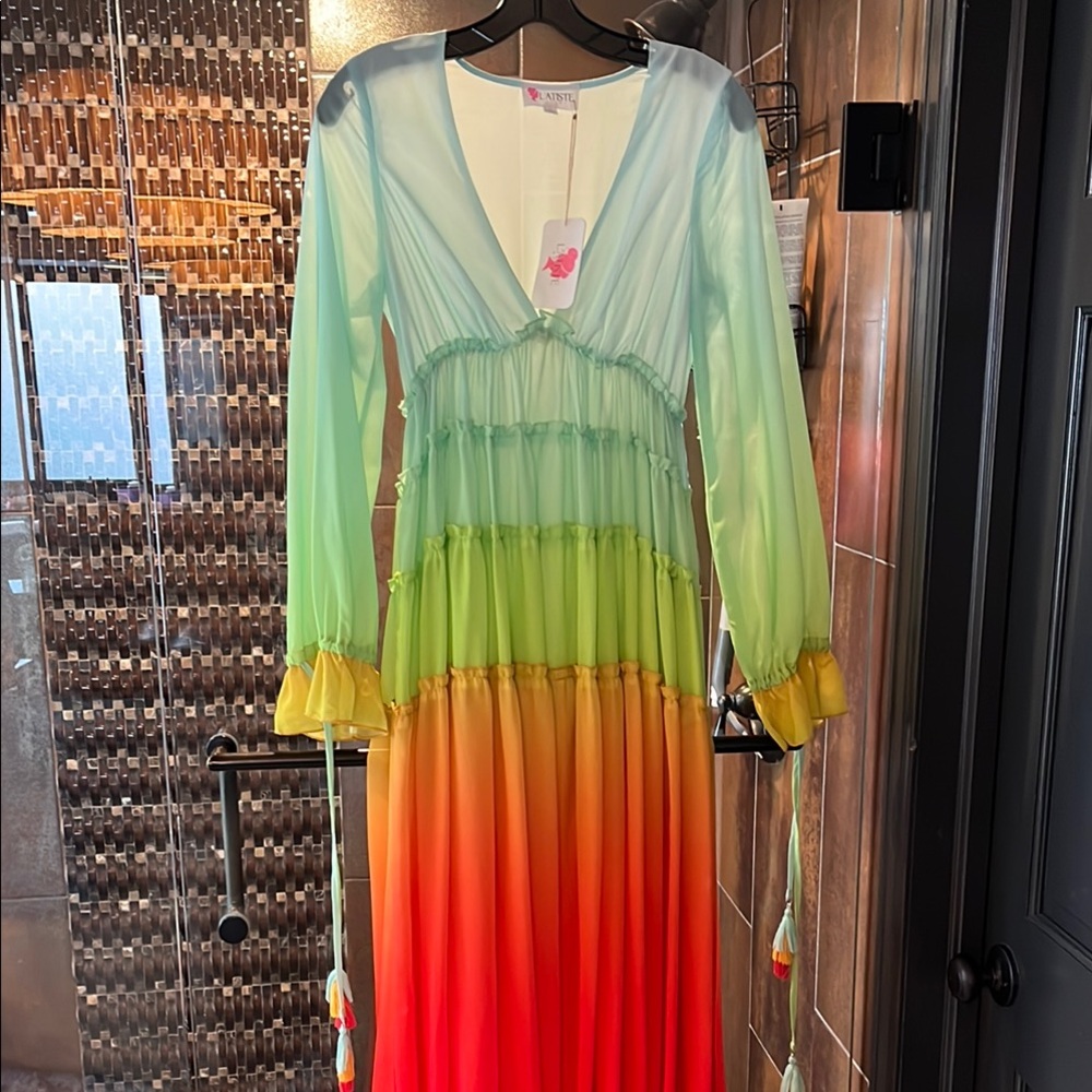 Vibrant Multicolor Long Sleeve Dress